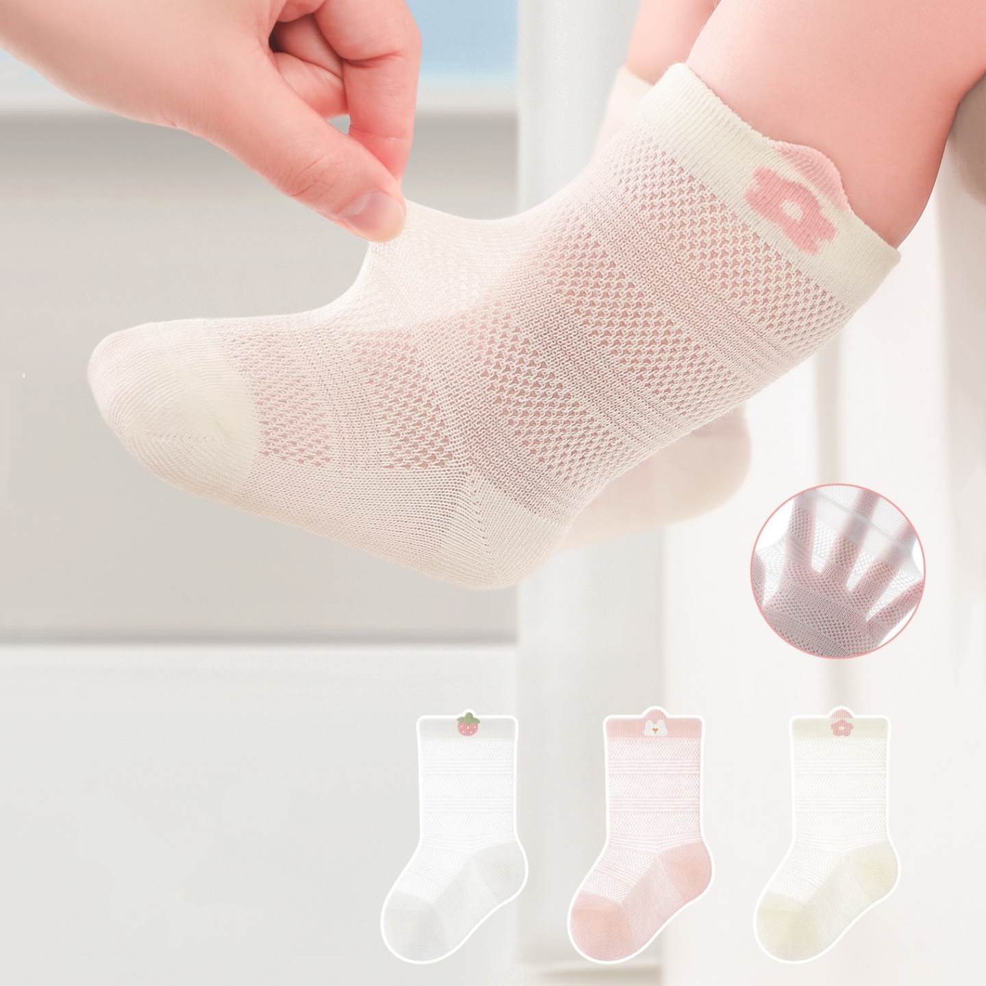3 Pairs/lot Newborn Baby Socks - đánh giá và giá Summer Clothing Baby Girl