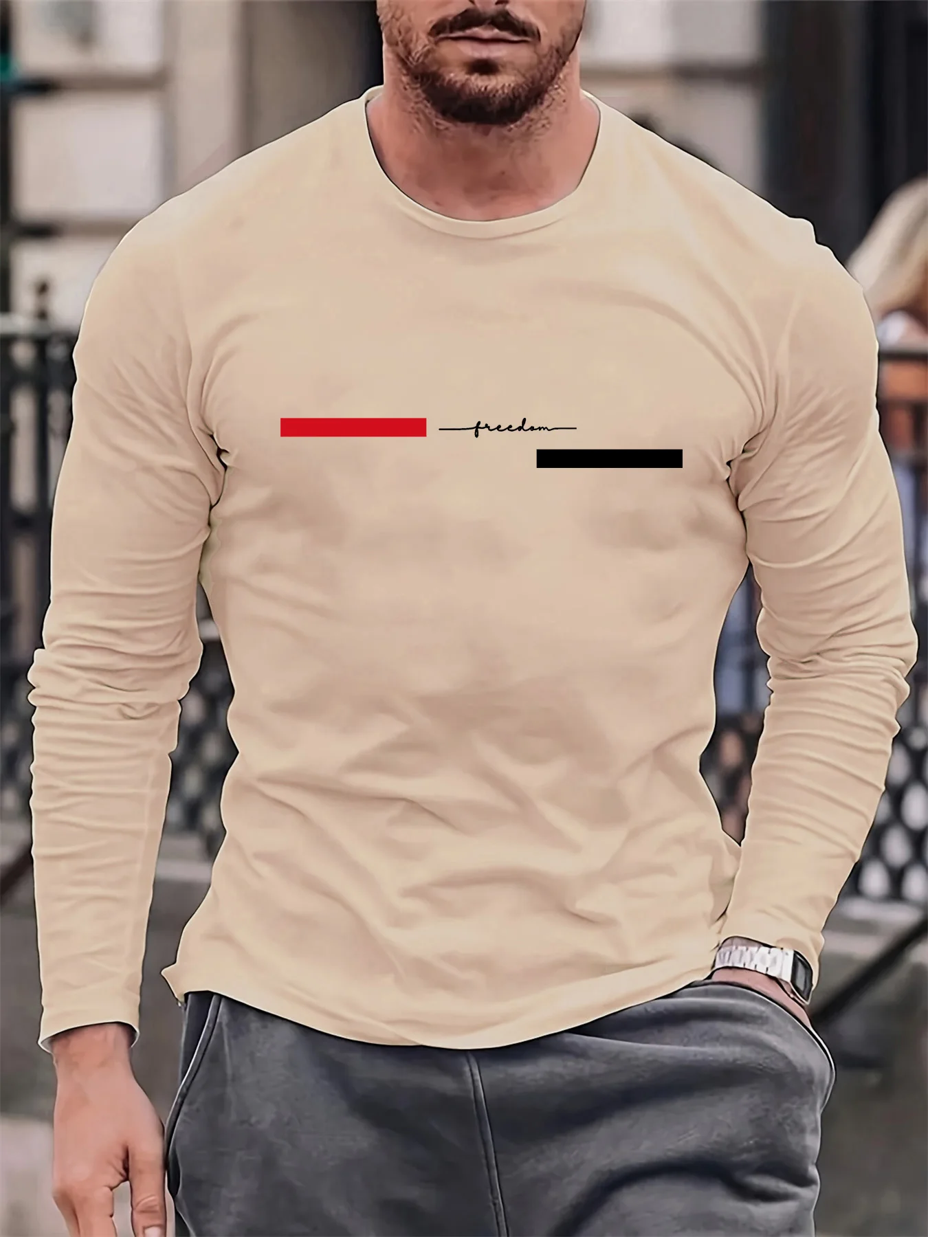 Red black Line men's long slee - đánh giá và giá Summer Clothing