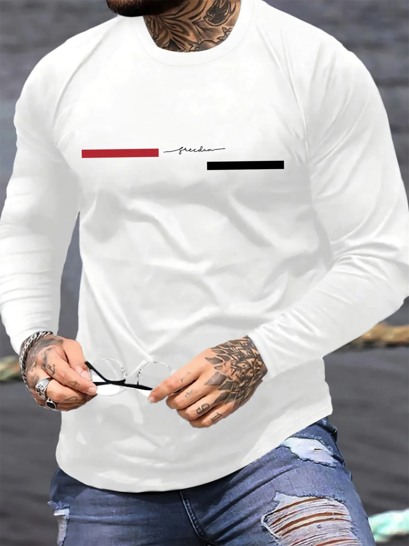 Red black Line men's long slee - đánh giá và giá Summer Clothing