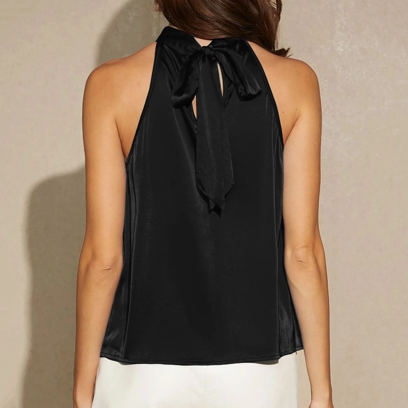 Elegant Satin Halter Neck Tank - đánh giá và giá Summer Clothing Images