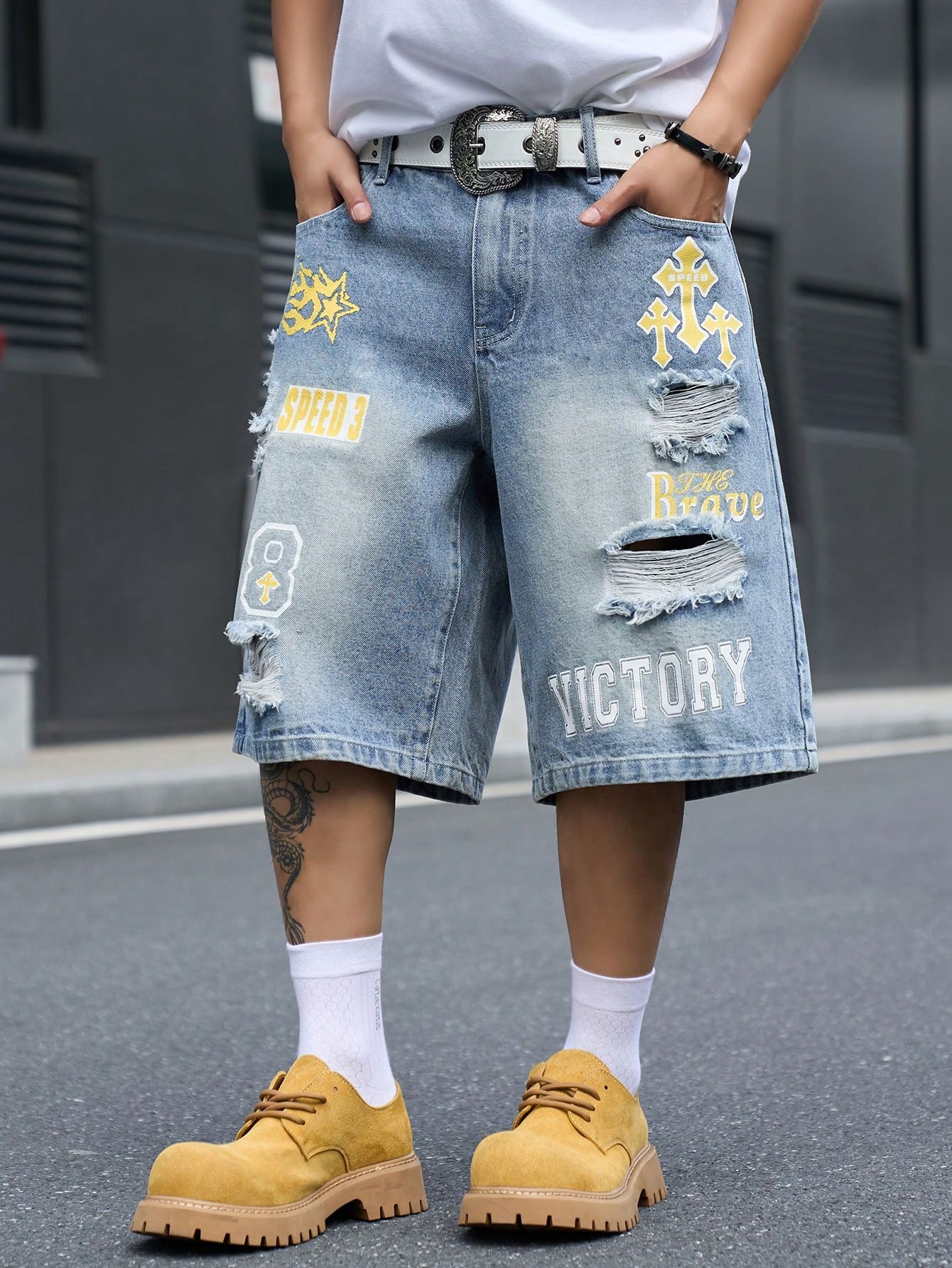 Men's Loose Fit Denim Bermuda  - đánh giá và giá Summer Quotes
