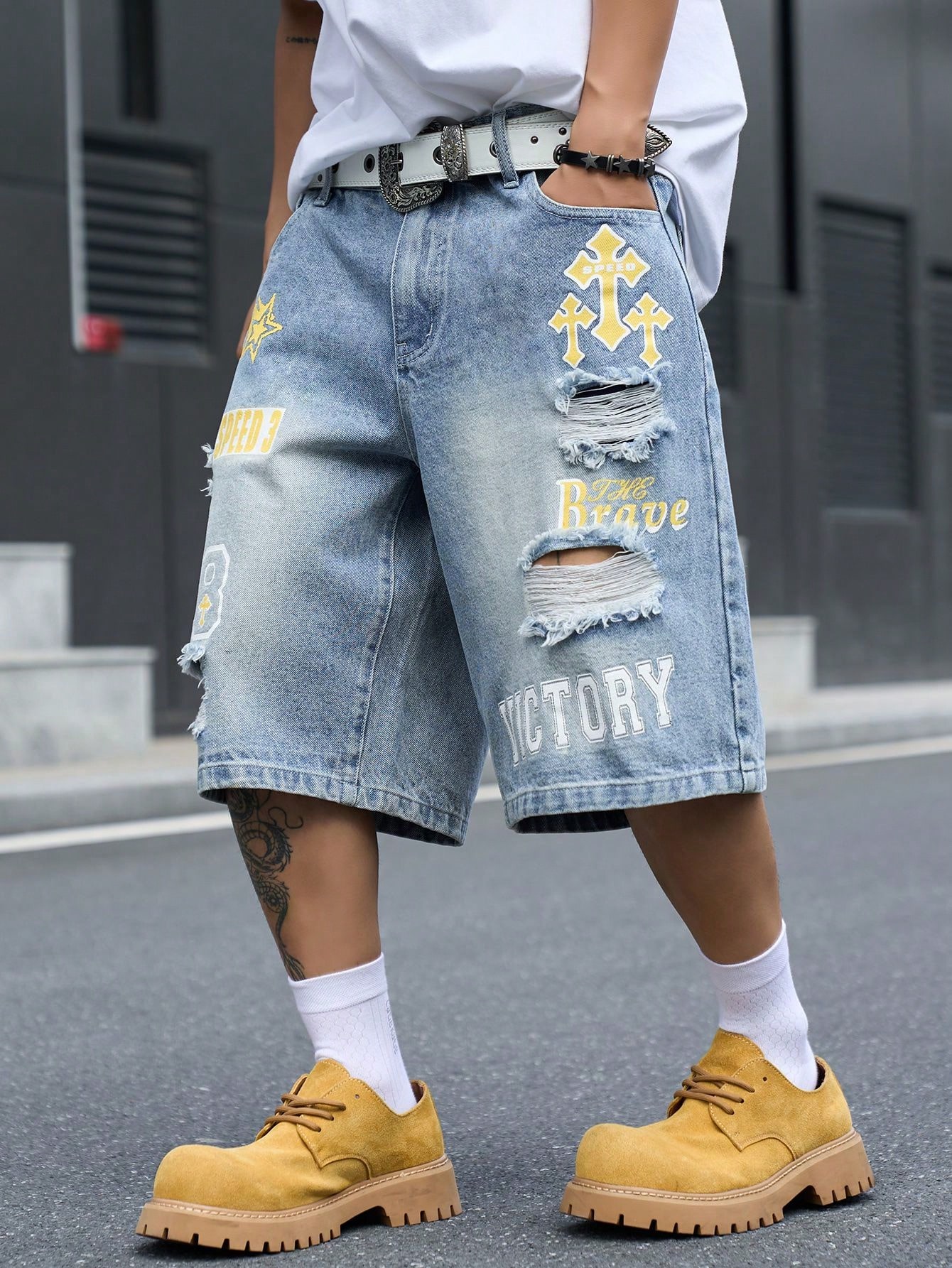 Men's Loose Fit Denim Bermuda  - đánh giá và giá Summer Quotes